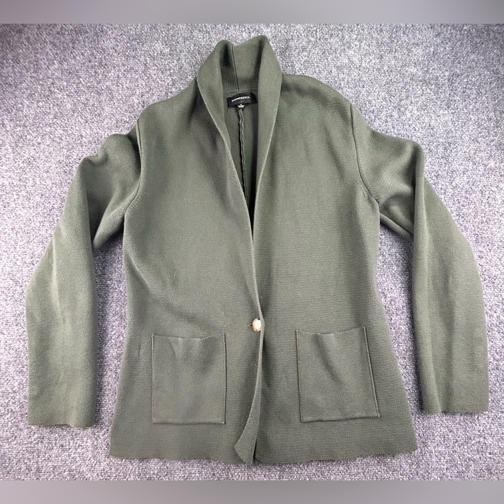 Summersalt Women’s Blazer Cardigan Olive Green Size M Organic Cotton Viscose